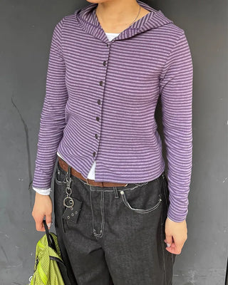 Colorful striped hooded parka