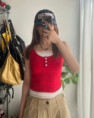Lace-layered sleeveless