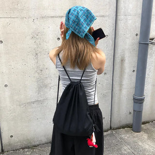 Square check scarf