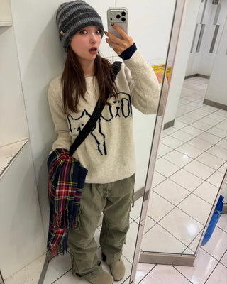 Vintage cargo wide pants