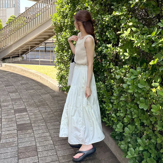 Tiered long skirt