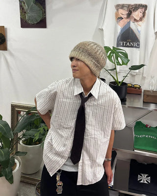Multi-stripe half-sleeve shirt