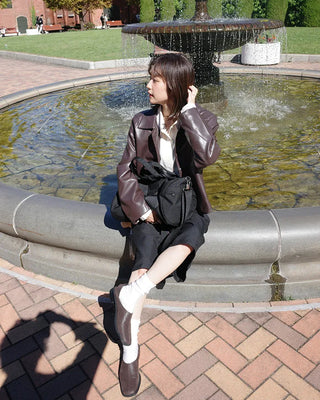 Simple leather jacket