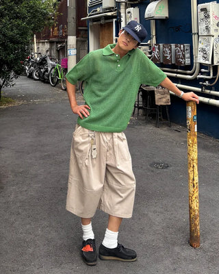 Perforated color knit