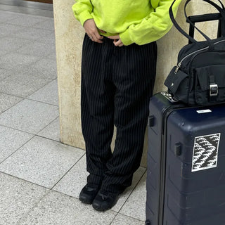 Striped wide-leg pants