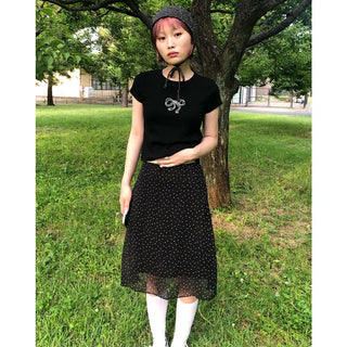 Cubic Ribbon Short-Sleeved T-Shirt