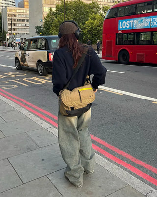 Wide denim pants