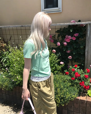 Layered Tencel Half T-Shirt