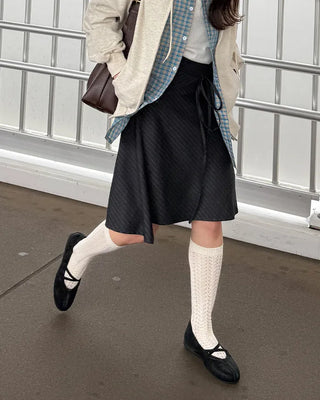Striped midi skirt