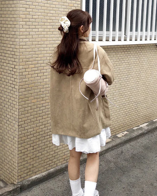 Single suede jacket
