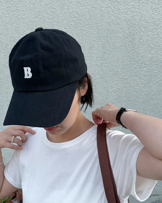 B cotton ball cap