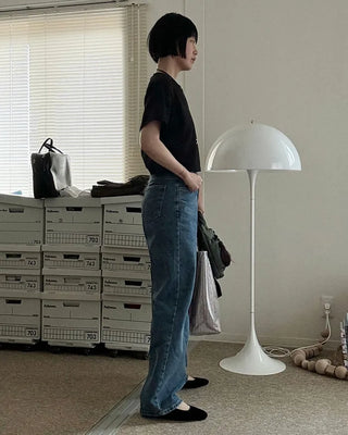 Basic semi-cropped T-shirt