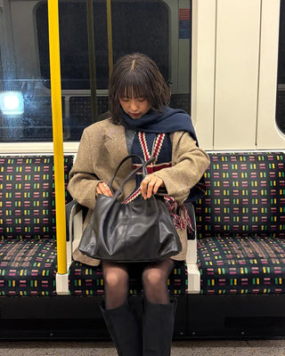 Leather tote bag