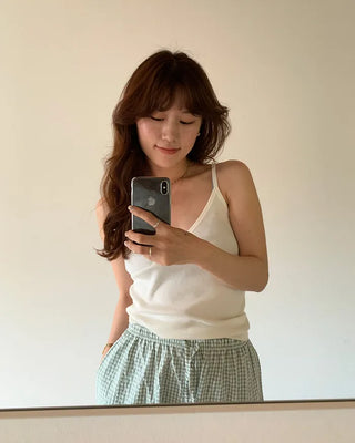 V-neck slit camisole