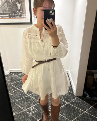Bohemian Belt Set Flare Mini Dress