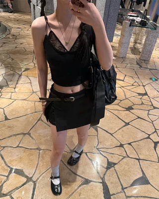 Lace camisole with built-in cups