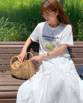 Net rattan tote bag