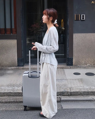 Two-pleat cotton pants