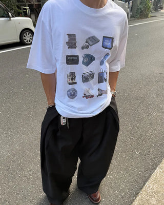 Electronic device print short-sleeved T-shirt