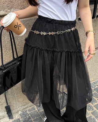 Chiffon midi skirt