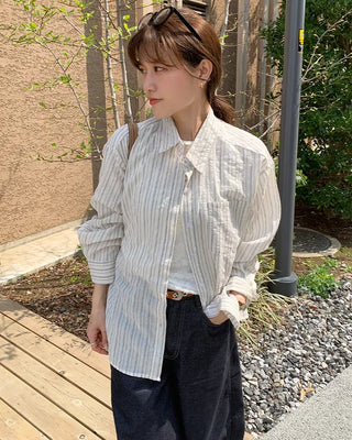 Striped loose-fit shirt
