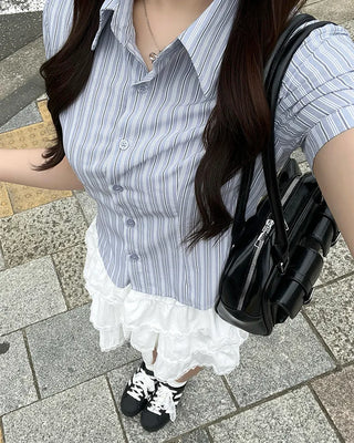 Pinstripe Cropped Shirt
