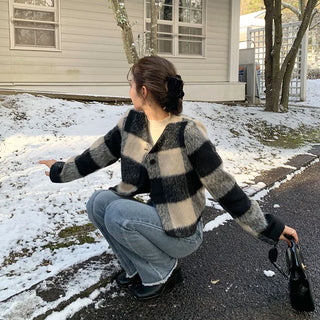 Checked cropped jacket