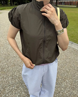 Puff Sleeve Zip-Up Windbreaker