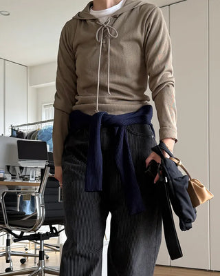 String detail hoodie