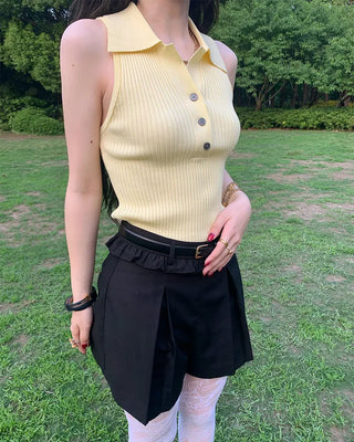 Color Button Sleeveless