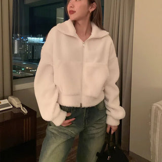 Boucle High Neck Cropped Jumper