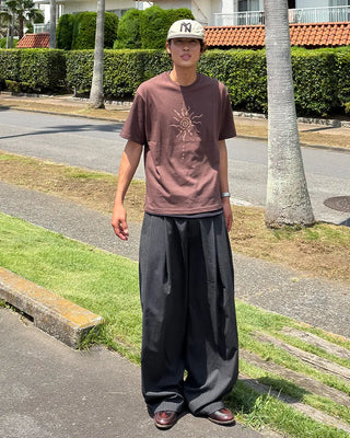 Pinstripe two-pleat slacks