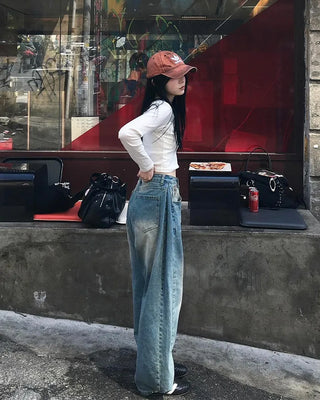 Vintage Washed Denim Pants