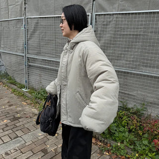 Simple Hooded Padded Jacket