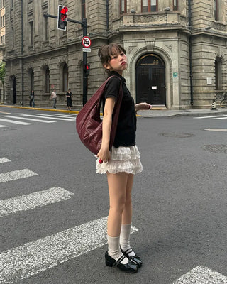 Lace frill shorts