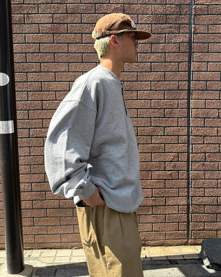 Henley neck sweatshirt