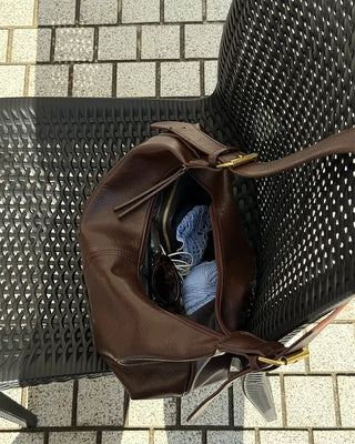 Leather Hobo Shoulder Bag