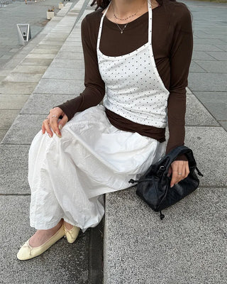 Balloon silhouette long skirt