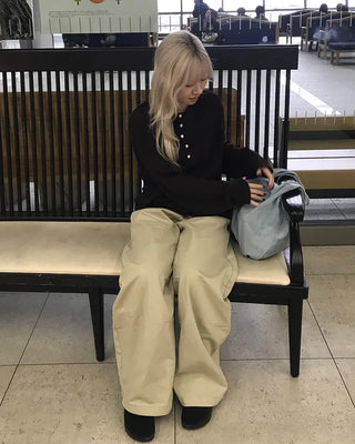 Balloon Cotton Wide Pants