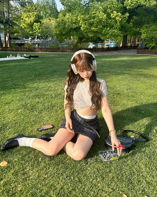 [1st Re-release] (ORIGINAL) Check A-line Mini Skirt