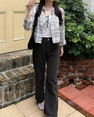 Checked cropped shirt