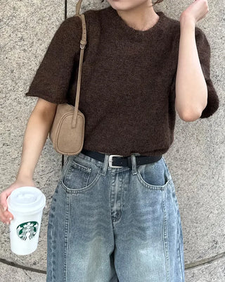 Suede Square Belt Shoulder Bag