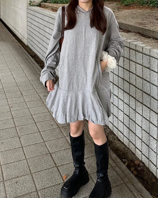 Peplum hoodie dress