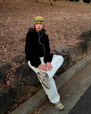 Cropped fleece hooded parka