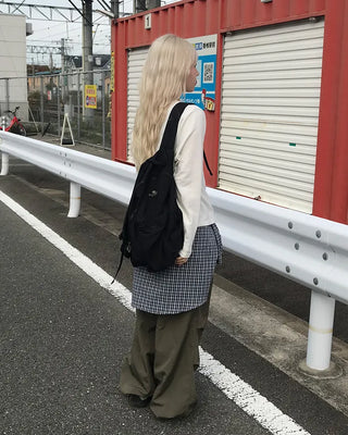 Nylon wide Joker pants