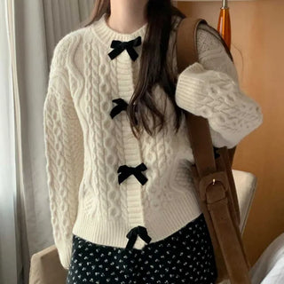 Ribbon Cable Twist Knit Cardigan (2c)