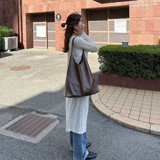Faux leather tote bag