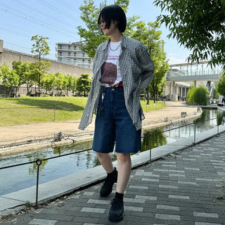Checked sheer shirt
