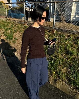 Wool Round Slim Knit