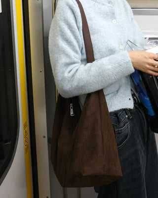 Suede shoulder bag
